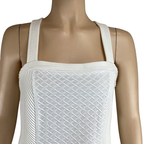Deletta Anthropologie White Textured Tank Top Medium Gavi - Picture 6 of 7